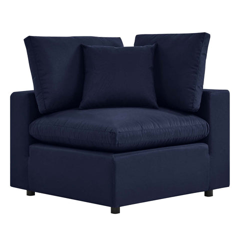 Modway Commix Overstuffed Outdoor Patio Corner Chair in Navy