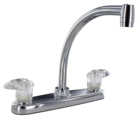 Valterra Phoenix PF221302 Kitchen Faucet (8" Hi-Arc, 2 Lever, 1/4 Turn, Plastic, Chrome)