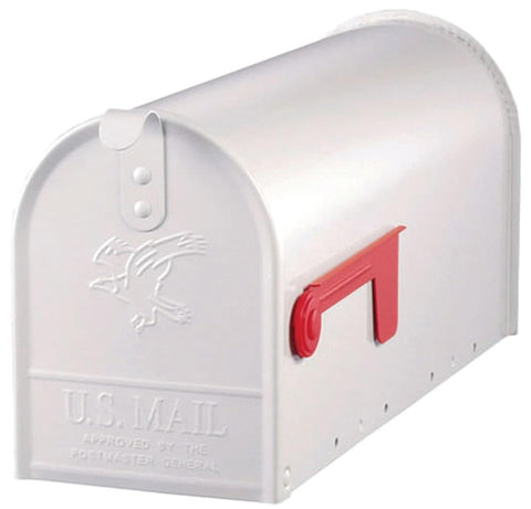 Gibraltar Mailboxes E1100WAM Elite Post-Mount Mailbox, Medium, White Steel - Quantity 1