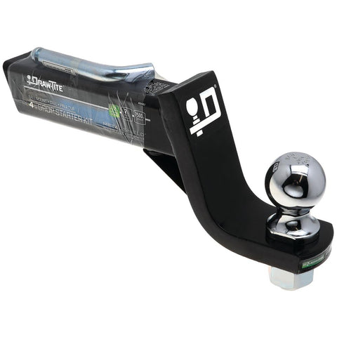 Draw-Tite 40644 Trailer Hitch Ball Mount Starter Kit, Fits 2 Inch Square Receiver, 4 Inch Drop, 7,500 lbs. Capacity, Includes 2-Inch Trailer Ball and Pin & Clip, Black