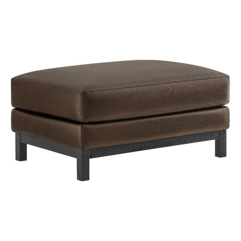 Modway Roscoe Vegan Leather Ottoman in Espresso - Faux Leather Rectangular Footstool for Living Room, Bedroom, or Lounge Seating