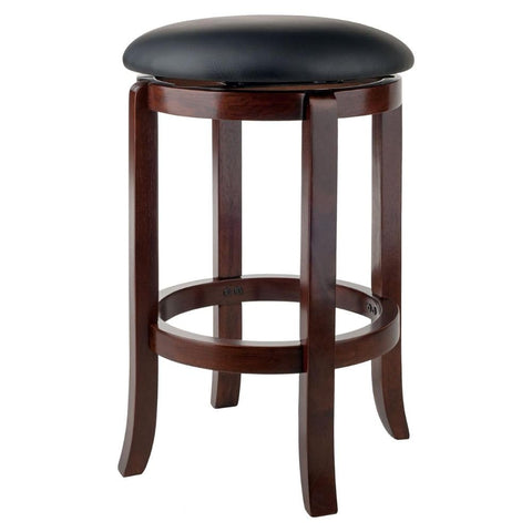 Oakestry Walcott Swivel Bar Stool 24-inch Walnut Comfortable and Stylish Swivel Seat with 360-degree Rotation Perfect for Kitchen Islands or Counter Seating Solid Wood Construction with Durable Legs