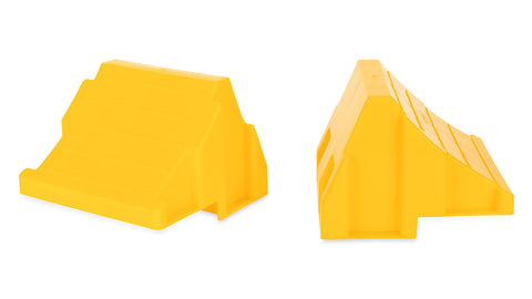 Camco Camper/RV Leveling Block Wheel Chocks - Stabilize & Center Wheels Easier - Helps Eliminate Dangerous Tire Movement - Sized for Larger Vehicle Tires - 2-Pack (44401)