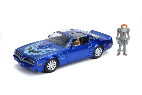 Jada IT Chapter Two 1:24 1977 Pontiac Firebird Die - cast Car with Pennywise & Henry Bower's 2.75" Die-Cast Figure, Toys for Kids and Adults