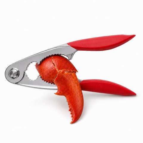 Maine Man Spring-Action Lobster Cracker, Chrome-Plated Zinc Alloy and Silicone
