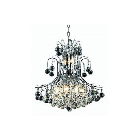 Elegant Lighting 8001D19C/RC Royal Cut Clear Crystal Toureg 10-Light, Two-Tier Crystal Chandelier, 19" x 23", Finished in Chrome with Clear Crystals