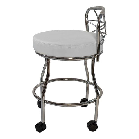 Carolina Classic Diana X-Back Vanity Bench with Casters in Chrome