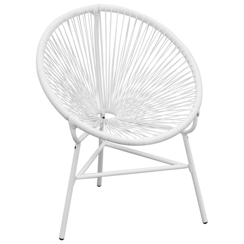Oakestry Garden Chair White PE Rattan, Powder-Coated Steel Medium Tough â€“ Outdoor Patio Seating, Weather Resistant Furniture