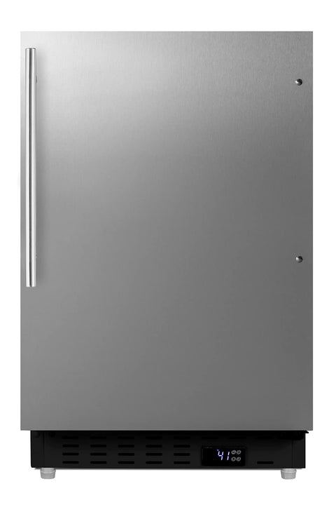 Summit Appliance ALR47BSSHV 20" Wide Built-In All-Refrigerator, ADA Compliant, Adjustable Thermostat, 3.53 cu.ft Capacity, Removable Door Racks, Temperature Alarms, Automatic Defrost