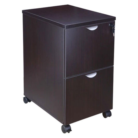 Oakestry Mocha Mobile Pedestal Compact Storage Solution with Lockable Drawers Sleek File Cabinet Rolling Organizer for Home Desk Workstation Smooth Gliding Utility Drawer Office Supply Organizer