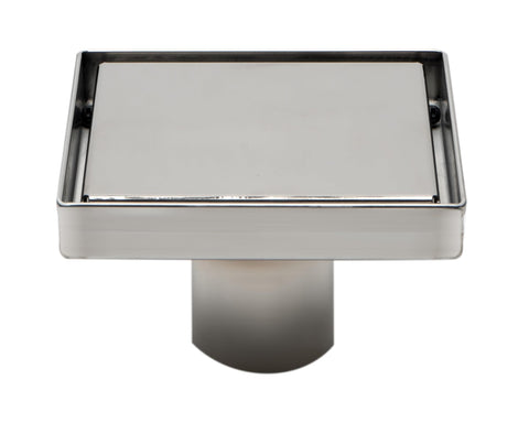 Alfi brand ABSD55B-PSS Shower Drain, Polished Stainless Steel, 5.25"L x 5.25"W x 3.25"H