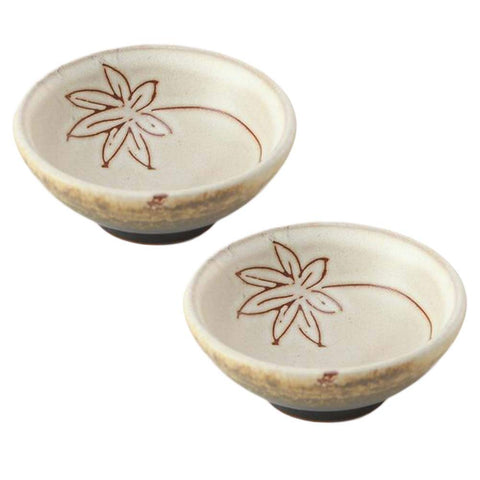 Pigeon Fleet 2 Pcs 2 oz Chinese Crude Pottery Kungfu Teacup Maple Leaf Handcraft Wine Cup Ceramic Japanese Tea Cup