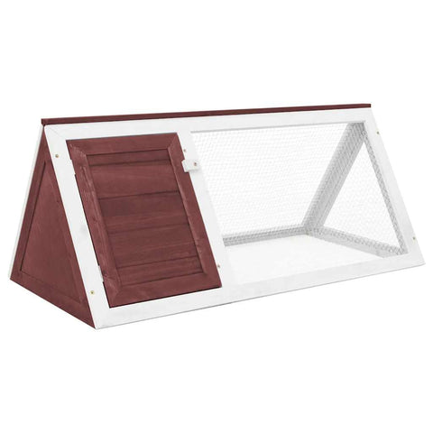 vidaXL Rabbit Hutch Wooden Outdoor Triangle Guinea Pet Animal Multi Colours
