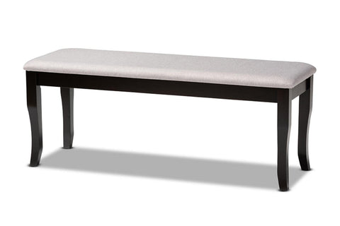 Baxton Studio Cornelie Modern and Contemporary Transitional Grey Fabric Upholstered and Dark Brown Finished Wood Dining Bench