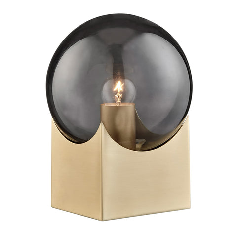 Lite Source Oksena 11" Gold and Smoke Glass Orb Modern Accent Lamp