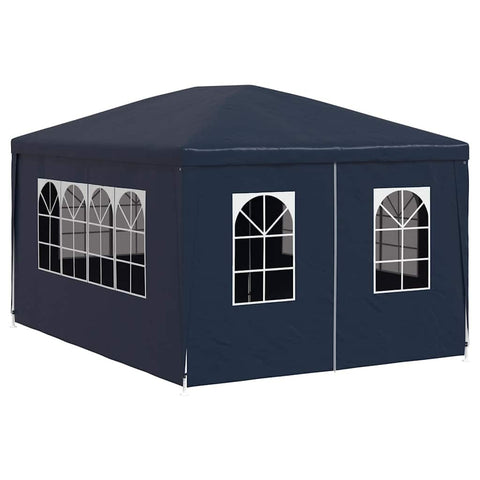 vidaXL Outdoor Canopy Party Tent 118.1" x 157.5", UV & Water-Resistant PE, Rust-Resistant Steel Frame, Windows & Zippered Door, Perfect Tent for Garden Parties & Backyard Events, Blue
