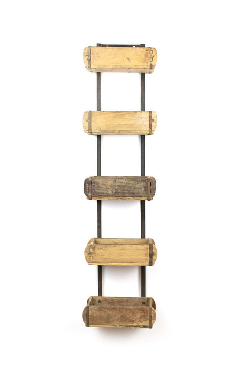 Kalalou NDA2269 Five Brick Mold Wall Rack, Brown