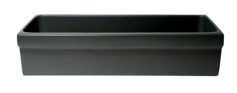 ALFI brand AB36TRBM 36" Black Matte Above Mount Fireclay Bathroom Trough Sink