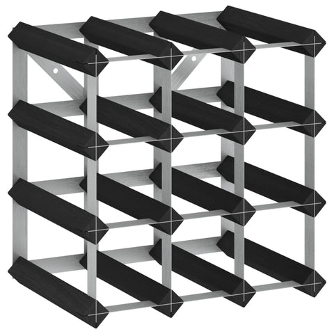 vidaXL Elegant Wine Rack - Capable of Storing 12 Bottles - Made of Black Solid Pine Wood and Galvanized Steel for Durable Use. Ideal for Home Décor and Gifting
