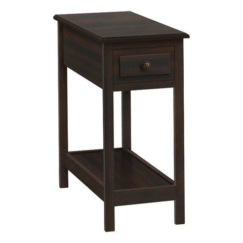 Monarch Specialties 3990 Accent, 2 Tier, End, Side Table, Narrow, Nightstand, Storage Drawer Table-25 H/Dark Walnut Veneer, 11.75" L x 23.5" W x 25" H