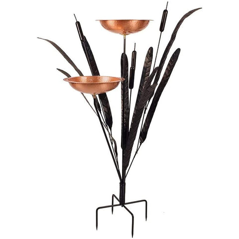 Oakestry Double Cattail Birdbath