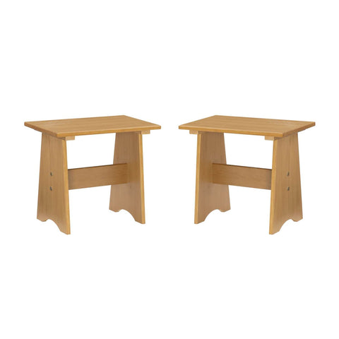 Linson Small Backless Benches Set of 2 Honey