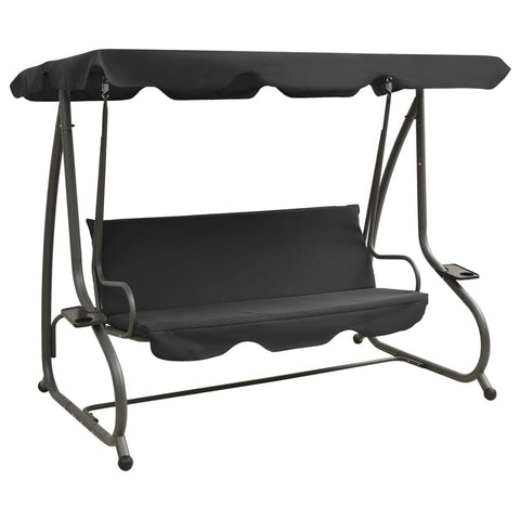 SKM Outdoor Swing Bench with Canopy Anthracite