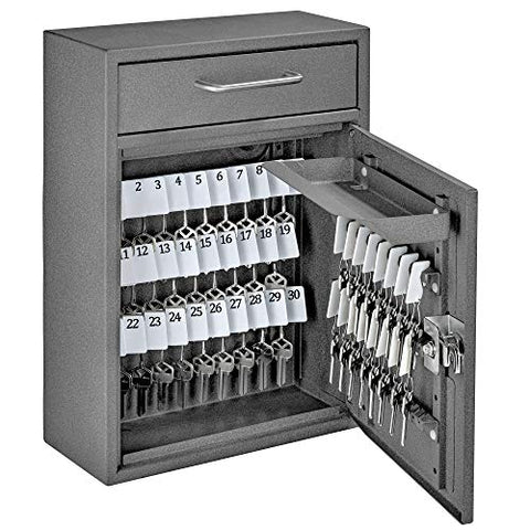 Mail Boss 8150 Key Boss Locking Security 105 Position Key Cabinet Dropbox, Keyed Lock, Granite