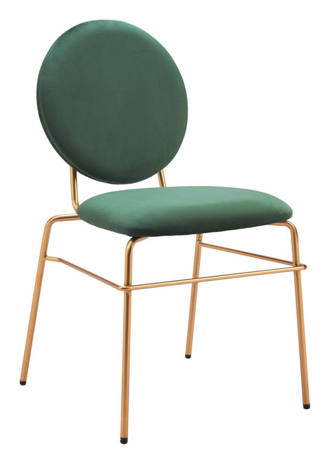 Odessa Dining Chair (Set of 2) Green  and  Gold