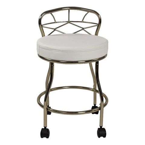Carolina Classic Diana X-Back Vanity Bench with Casters in Gold