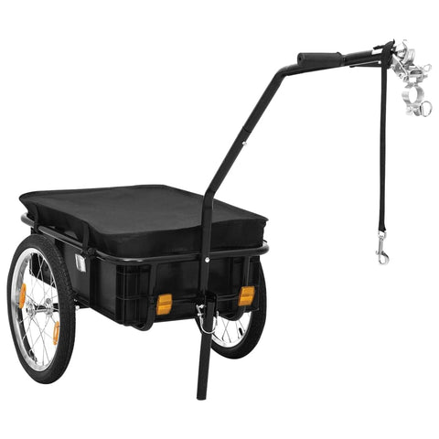 vidaXL 61.0x23.6x32.7 Steel Bike Trailer/Hand Wagon in Black