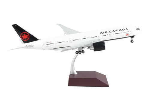 Boeing 777-200LR Commercial Aircraft with Flaps Down Air Canada White with Black Tail Gemini 200" Series 1/200 Diecast Model Airplane by GeminiJets