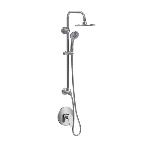 SeaBreeze II Rain Shower Head with Handheld Spray - Polished Chrome Finish - 8" Rain Showerhead, Chrome Shower Head with Hose, Polished Chrome Showerhead with Handheld Sprayer, 1.8GPM