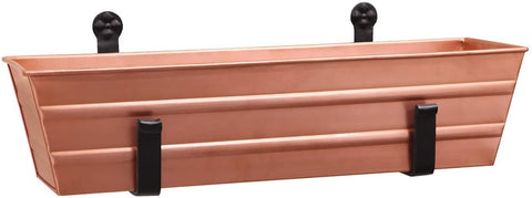 Oakestry C-08C-WM Small Copper Flower Wall Window Box and Brackets