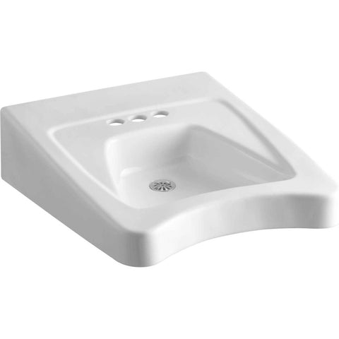 Kohler K-12636-0 Wheelchair Lavatory Wall Mount Single Bowl Sink White
