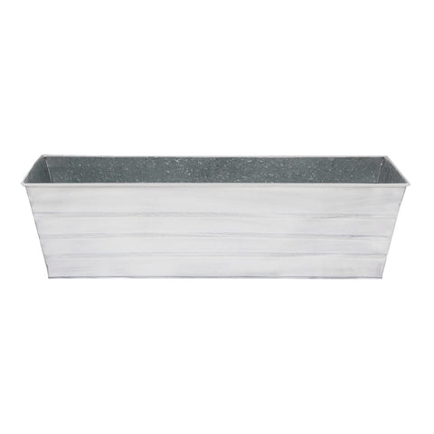 Achla Designs Galvanized Steel Flower Box Planter, Cape Cod White, Large