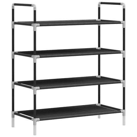 vidaXL Shoe Rack Black Metal Standard Shoe Rack Rectangular