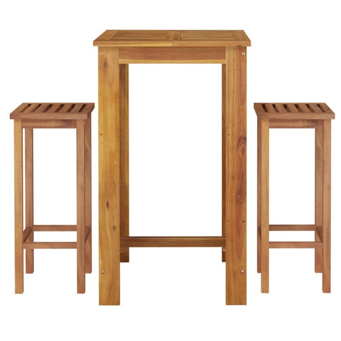vidaXL 5-Piece Patio Dining Set- Comfortable Solid Wood Acacia Furniture for Garden, Indoor/Outdoor Use with Sturdy Tabletop and Footrests