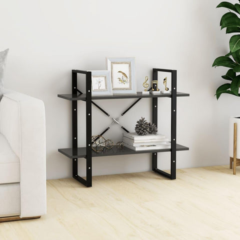 Oakestry 2-Tier Book Cabinet Gray 31.5 inches x11.8 inches x27.6 inches Engineered Wood Refined Living Space Essential