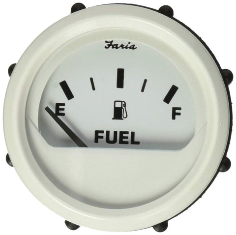 Faria Beede 13101 Dress Fuel Level Gauge (E-1/2-F) - 2', White