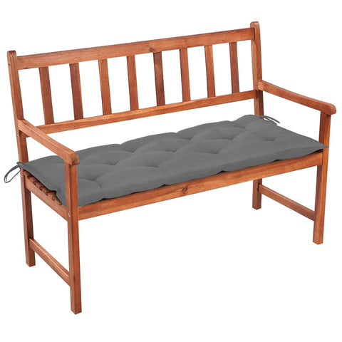 vidaXL Solid Acacia Wood Patio Bench with Cushion - Weather- Outdoor Seating Furniture with Classic Design, Light Oil Finish, and Easy Assembly