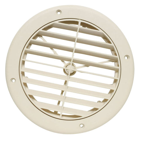 Valterra A10-3362VP Heating and A/C Register with 360° Rotation (No Damper) - 5-1/8" ID x 7" OD, Beige , White
