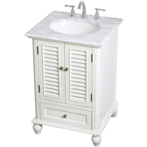 24 Inch Single Bathroom Vanity in Antique White