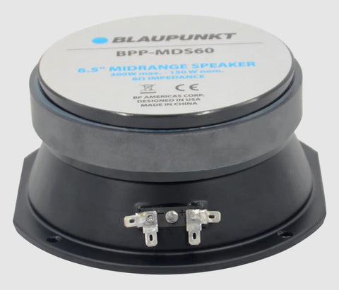 BLAUPUNKT BPP-MDS60 6.5-inch Sealed-Back Midrange Speaker 150 Wrms 300 Watts Peak 8-Ohm 1.5-inch Voice Coil Car Audio Surround System Cloth Surround for Durability