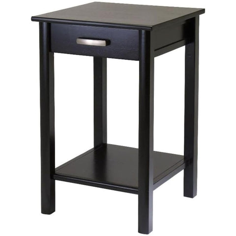 Oakestry LISO Printer Stand Espresso Finish Solid Composite Wood Construction Rich Espresso Finish Stylish Freestanding Stand with Drawer and Shelf Ideal for Home Office Living Room or Bedroom Use