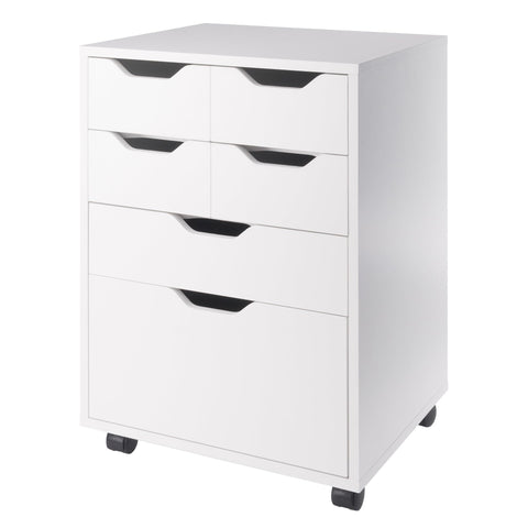 Winsome Norfolk Cabinet with 1 Drawers and 4 Bins in White Finish