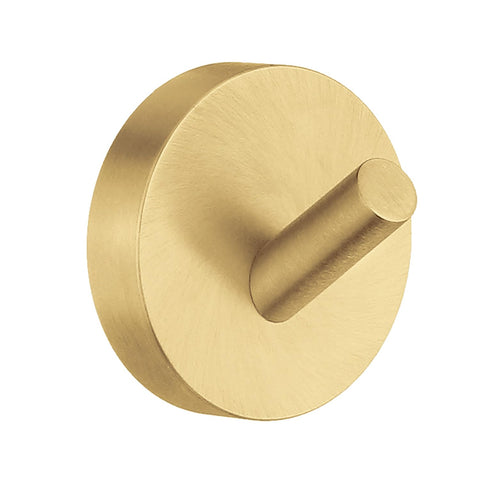 SMEDBO Home Series Towel Hook. Brushed Brass. Diameter 48 mm.
