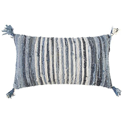 Rizzy Home Stripe 14" x 26" Recycled Denim Pillow Cover-Multi-ColorDenims