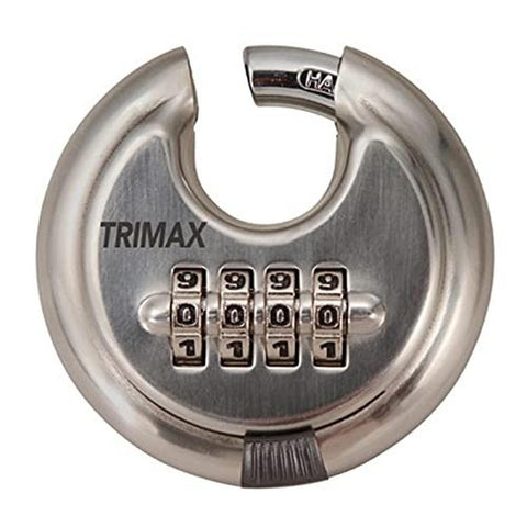 Trimax TRPC170 Stainless Steel 70Mm Round Combination Padlock W/ 10Mm Shackle