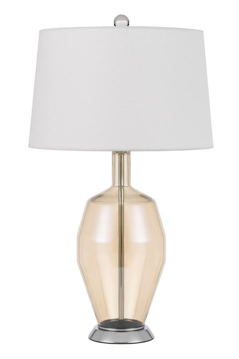Cal Lighting BO-3041TB Carpiano Glass Table Lamp with Hardback Taper Drum Shade